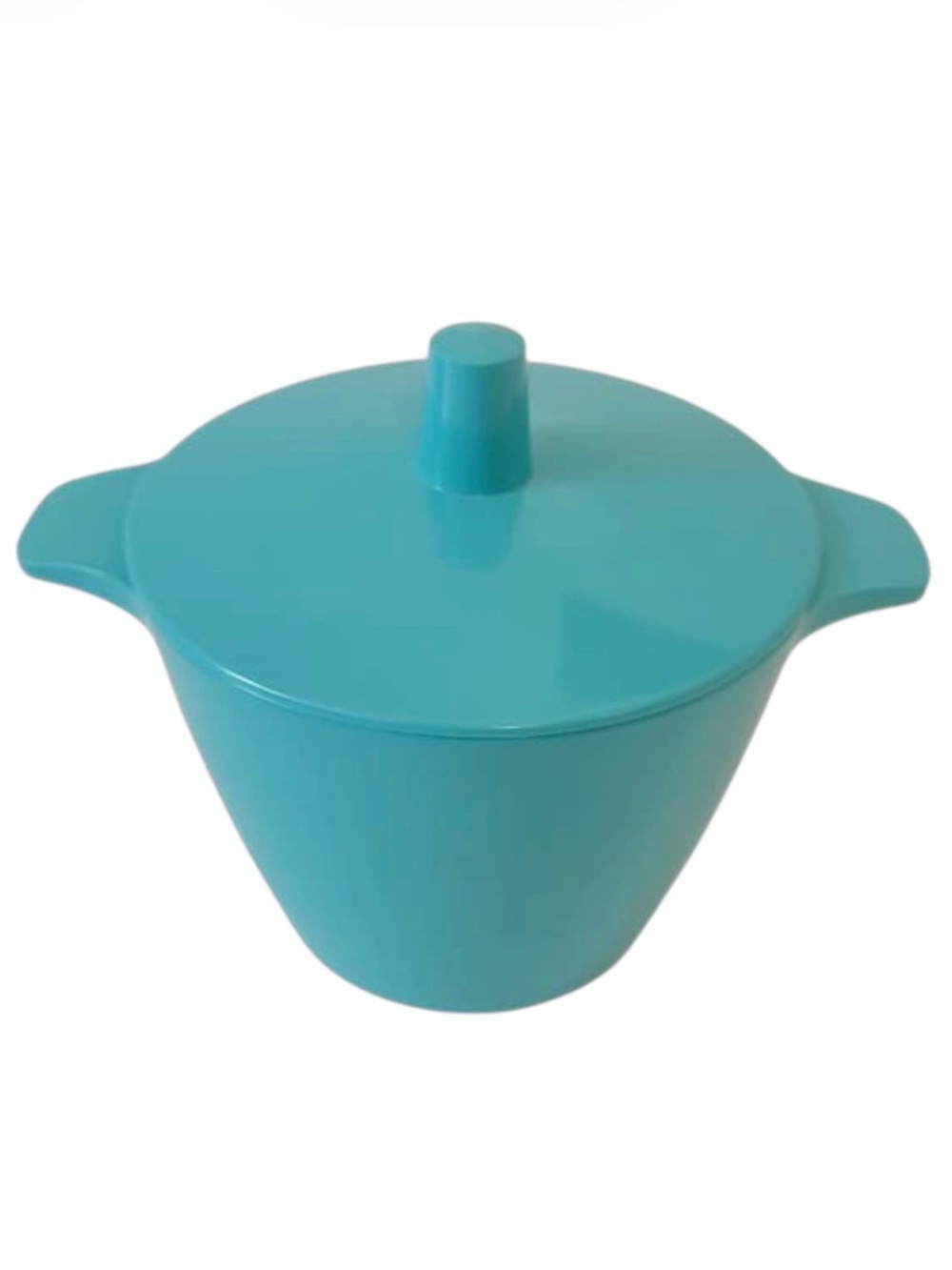 Vintage Genuine Melmac Stylized Dinnerware Teal Sugar Bowl with Lid